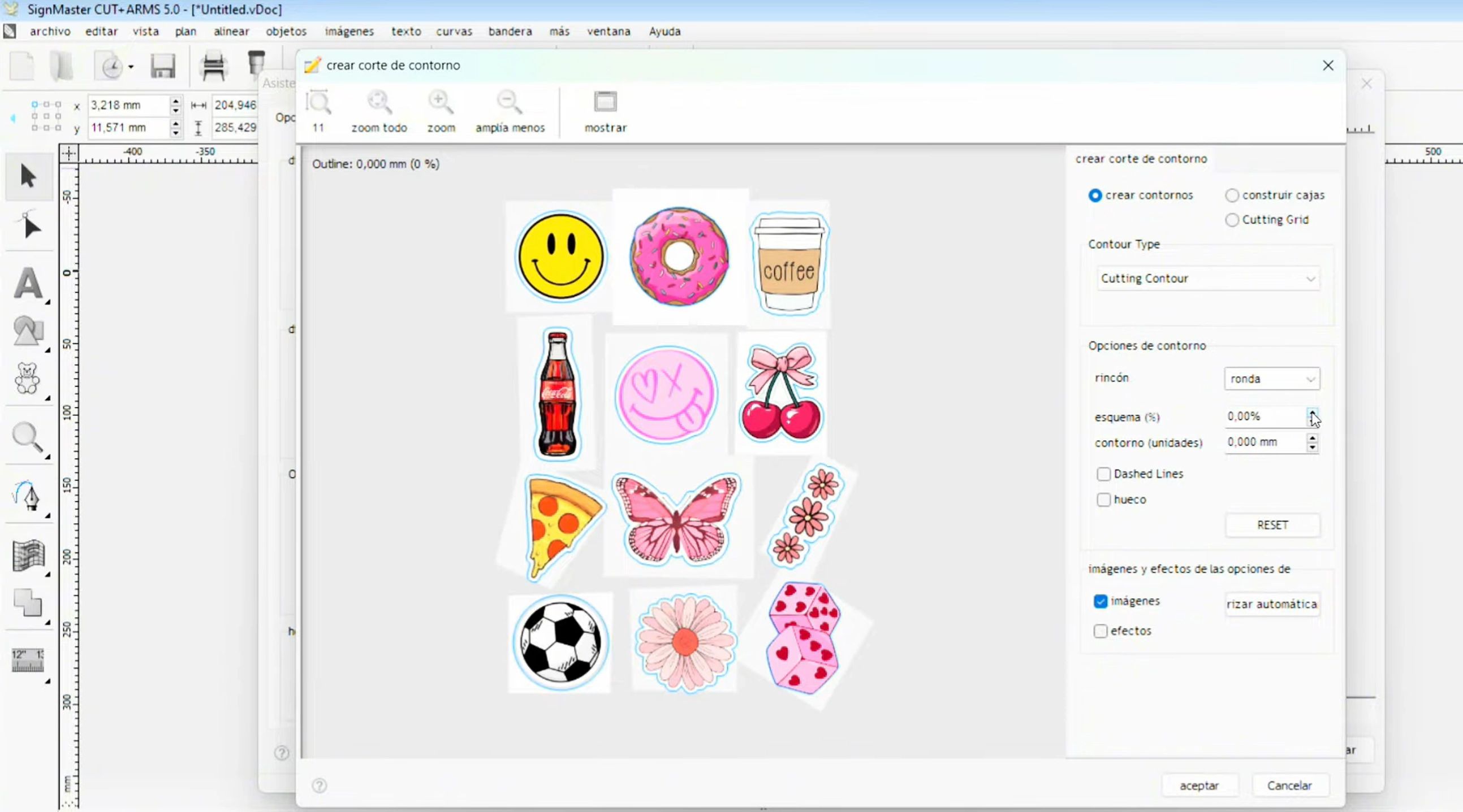 Preparar el archivo de stickers en SignMaster con líneas de corte y marcas de registro