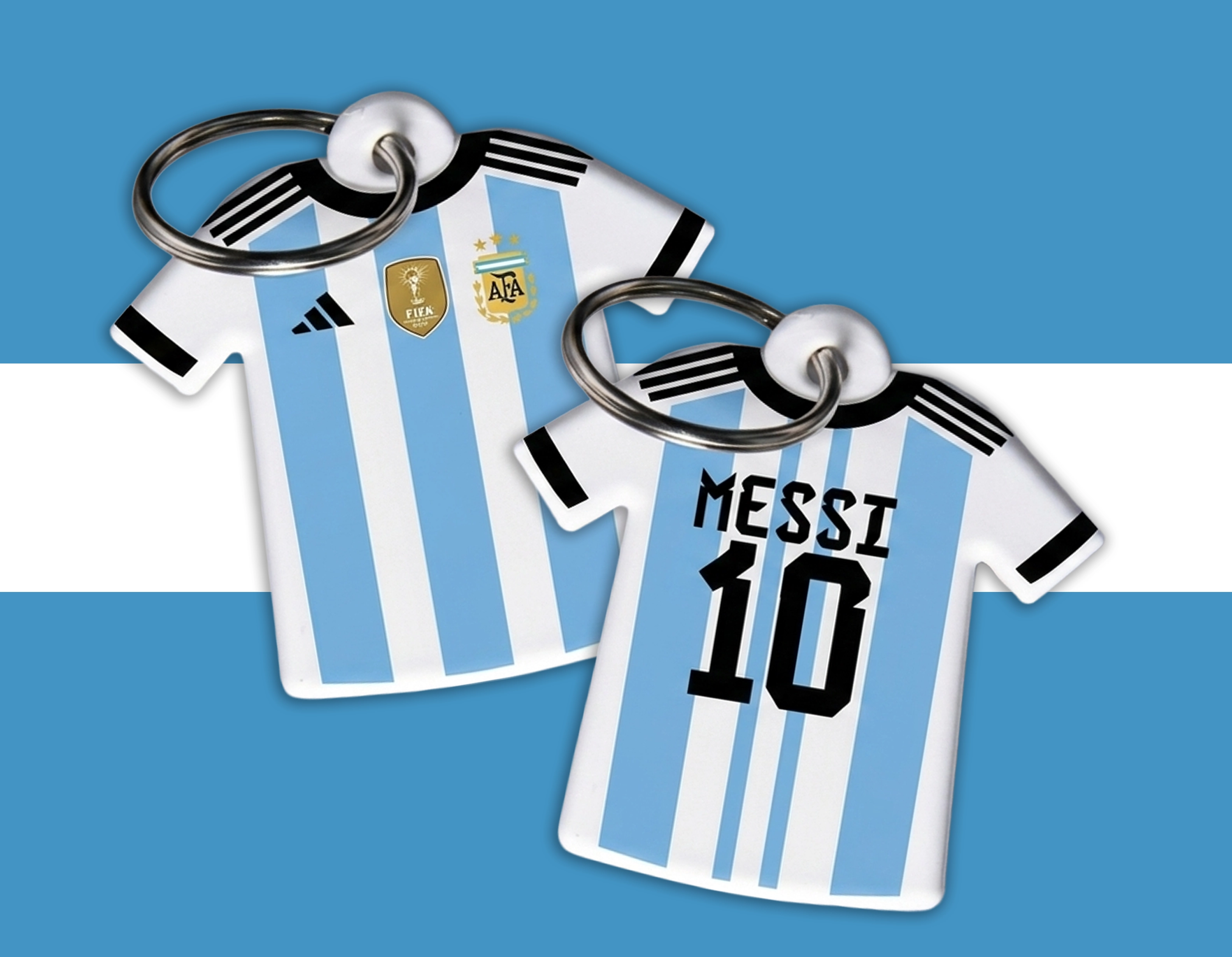 Llaveros camiseta de la Selección Argentina sublimados