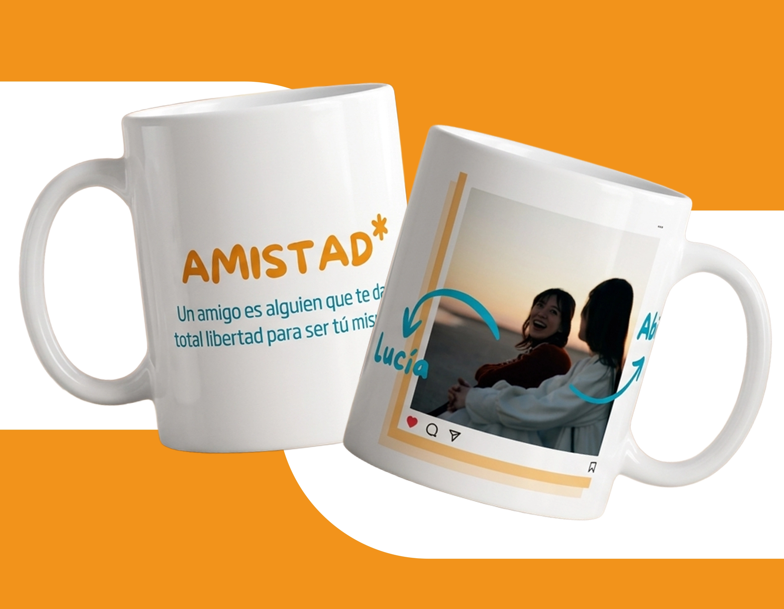 Plantillas Canva para tazas del Día del Amigo con foto