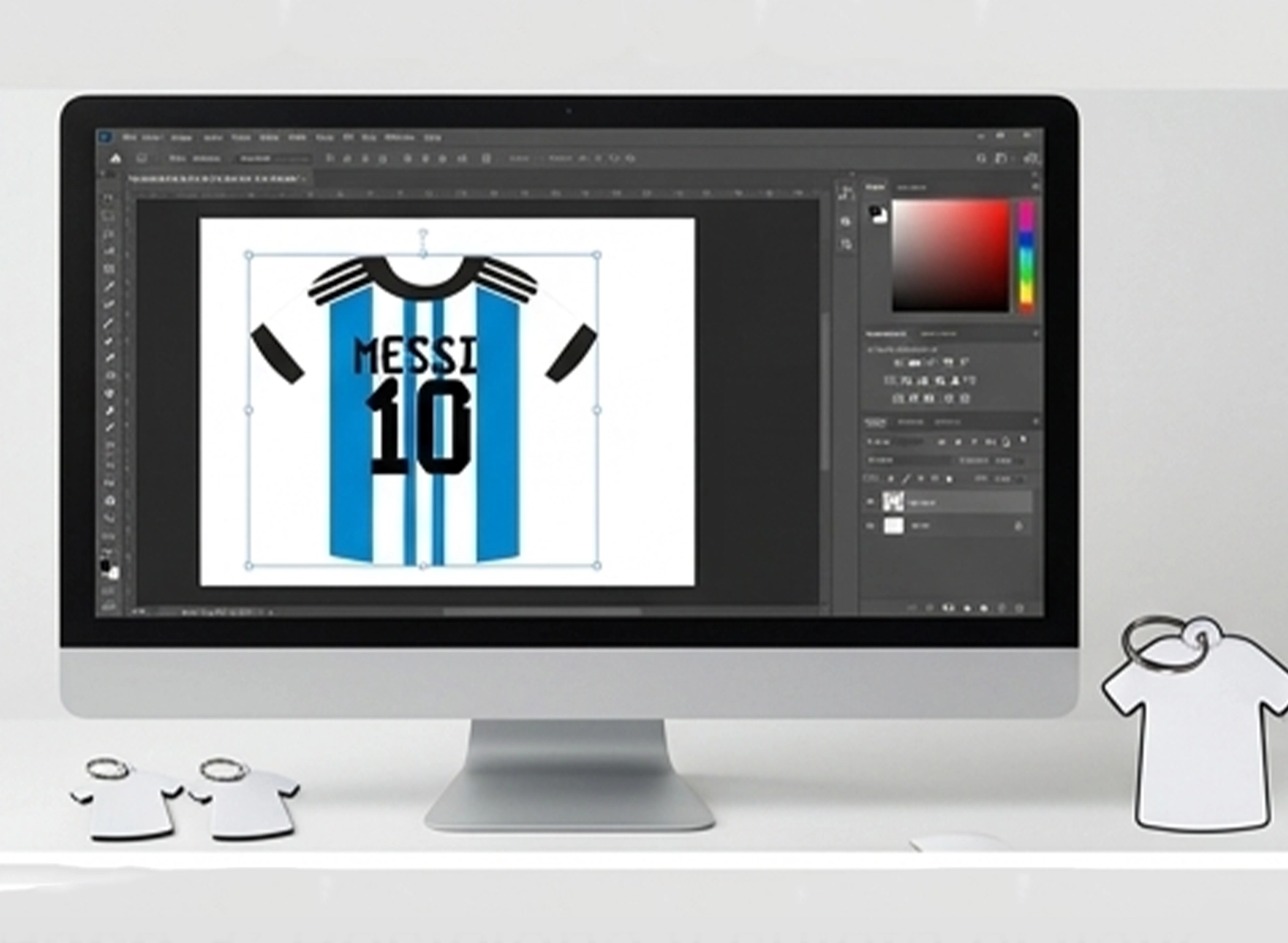 Preparar el diseño de la plantilla de llavero camiseta